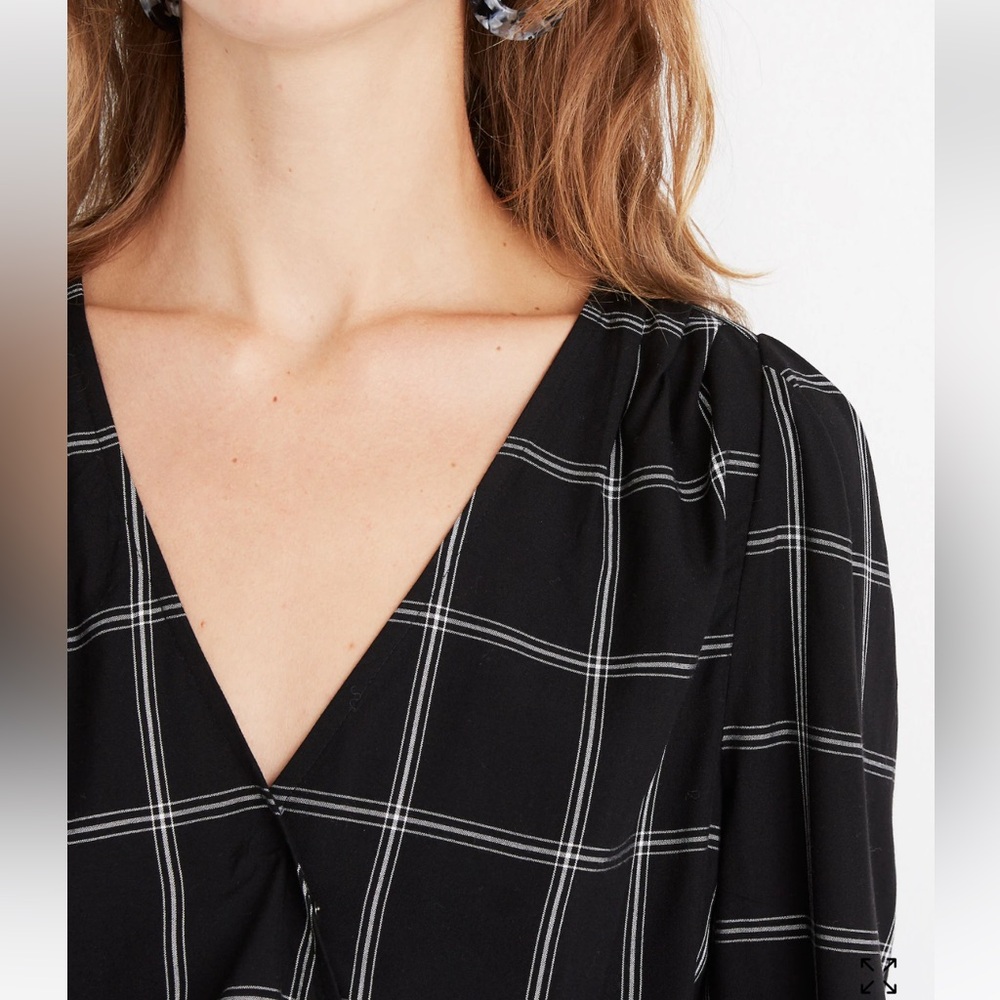 madewell | wrap top - windowpane - Picture 5 of 9